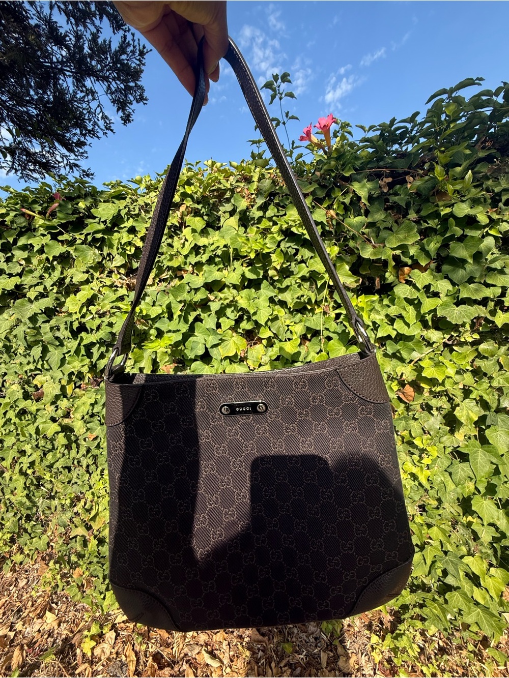 Vtg Gucci 2004 Monogram Hobo Shoulder Bag
